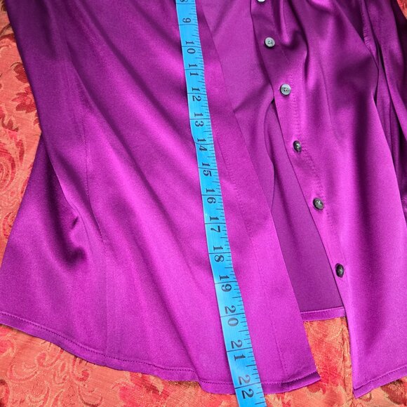 Ann Taylor Petite Silk Blouse 4P β Elegant Magenta Must-Have! - Picture 6 of 6